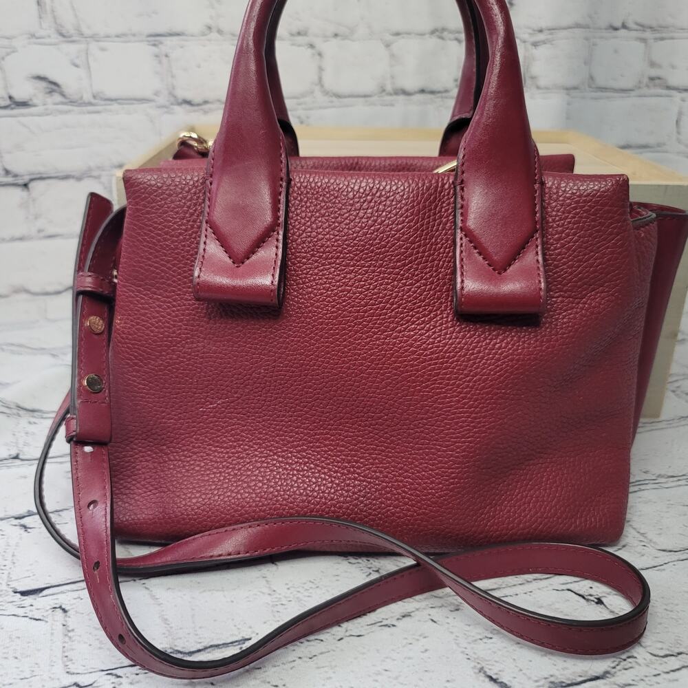 Michael Kors- Leather Satchel Crossbody- Burgundy in color- Small in size - Picture 3 of 10